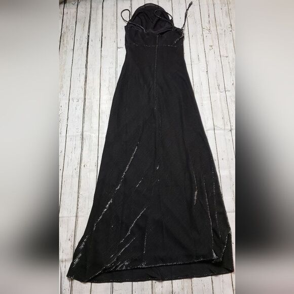 Long shimmery silver black party / new years dress - Picture 12 of 15